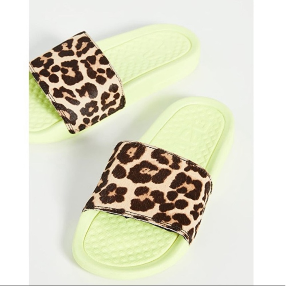APL Slides Animal Print Neon Yellow